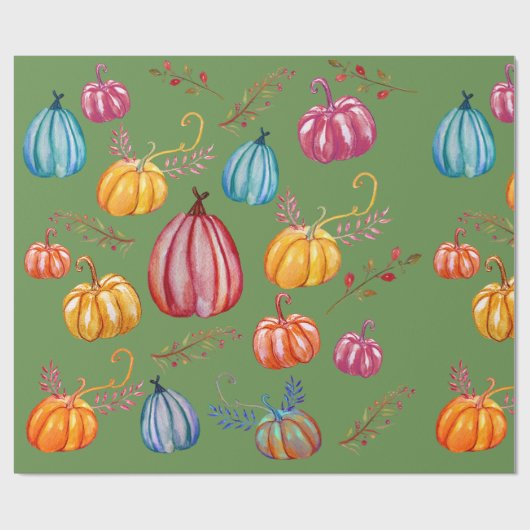 Farbiges rustikales Squash Wrapping Paper Geschenkpapier (Flach)