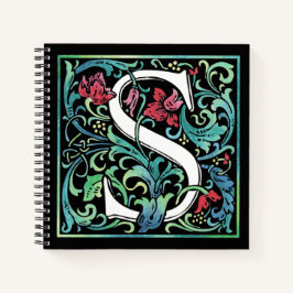 Farbiges S Monogram SpiralNotebook Notizblock