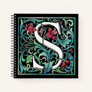 Farbiges S Monogram SpiralNotebook Notizblock