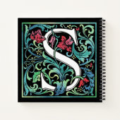 Farbiges S Monogram SpiralNotebook Notizblock (Rückseite)