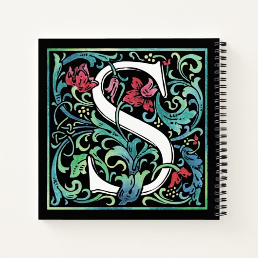 Farbiges S Monogram SpiralNotebook Notizblock (Rückseite)