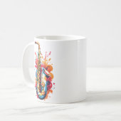 Farbiges Saxophon Kaffeetasse (Vorderseite Links)