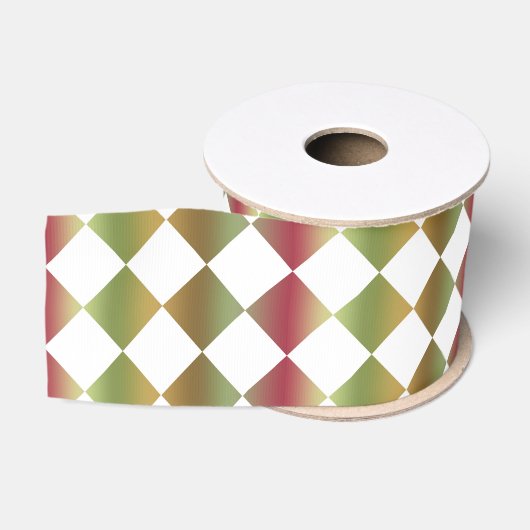 Farbiges Schachbrett Diamantmuster Ripsband (Spule)