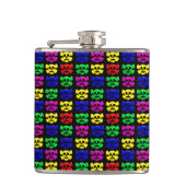 Farbiges Schädelmuster Flachmann (Vorderseite)