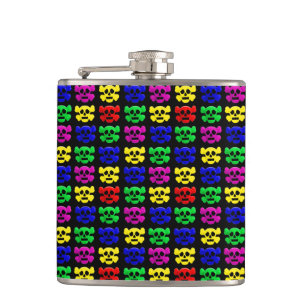 Farbiges Schädelmuster Flachmann