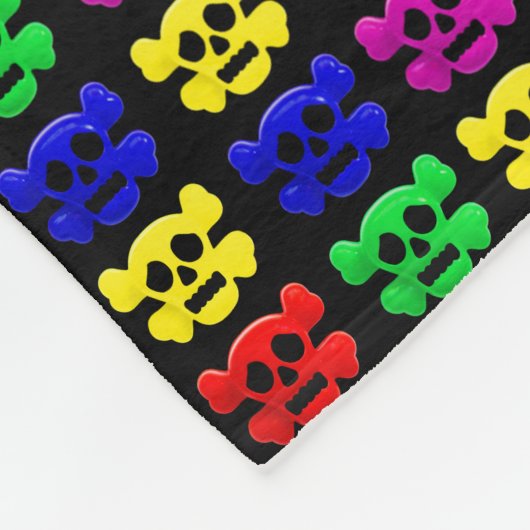 Farbiges Schädelmuster Fleecedecke (Ecke)