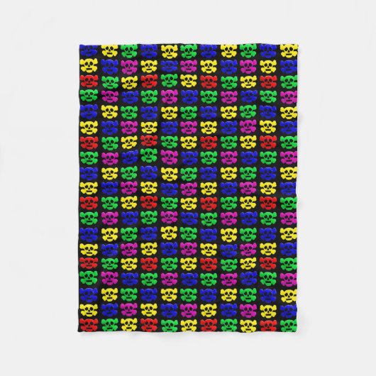 Farbiges Schädelmuster Fleecedecke (Vorderseite)