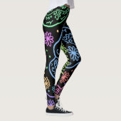 Farbiges Schädelmuster Leggings (Rechts)