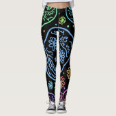Farbiges Schädelmuster Leggings (Vorderseite)