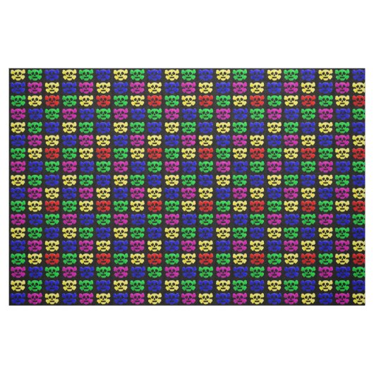 Farbiges Schädelmuster Stoff (Fat Quarter (45,7 x 55,9 cm))