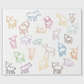 Farbiges Schaf Geschenkpapier (Flach)