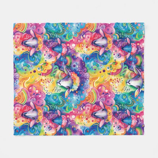 Farbiges Schafmuster Fleecedecke (Vorderseite (Horizontal))