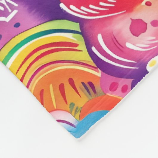 Farbiges Schafmuster Fleecedecke (Ecke)