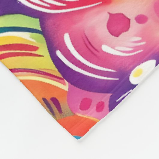 Farbiges Schafmuster Fleecedecke (Ecke)