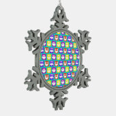Farbiges Schellmuster Schneeflocken Zinn-Ornament (Links)