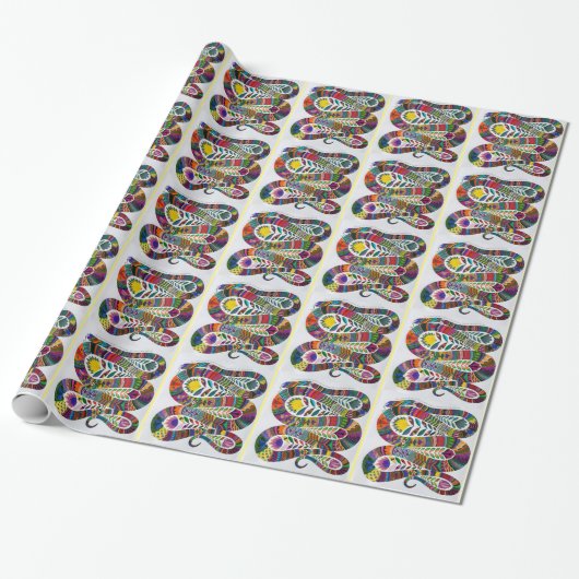 Farbiges Schlangenwackelpapier Geschenkpapier (Ungerollt)