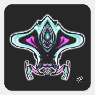 Farbiges schluckiges Flugzeug v2 Quadratischer Aufkleber