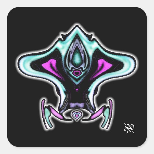 Farbiges schluckiges Flugzeug v2 Quadratischer Aufkleber (Vorderseite)