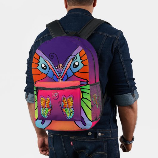 Farbiges Schmetterlingsdesign Bedruckter Rucksack (Insitu (Modell))