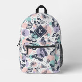 Farbiges Schmetterlingsmuster Bedruckter Rucksack (Vorderseite)