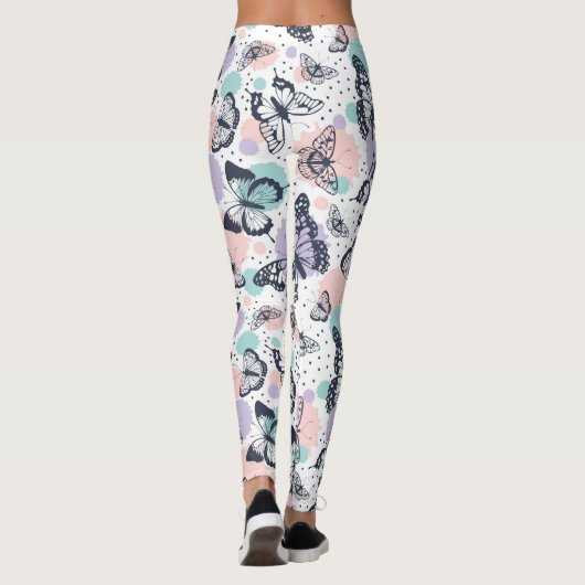 Farbiges Schmetterlingsmuster Leggings (Rückseite)