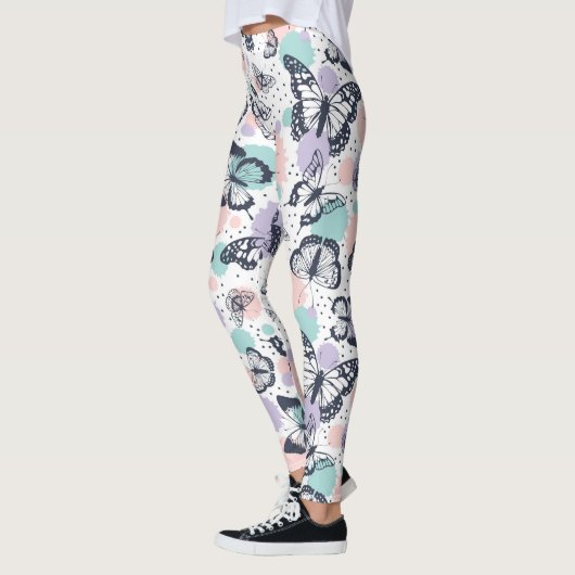 Farbiges Schmetterlingsmuster Leggings (Links)