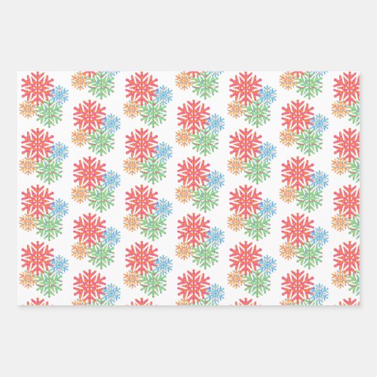 Farbiges Schneeflockenpapier Geschenkpapier Set (Vorderseite 3)