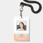 Farbiges Schulbarcode-Mitarbeiter-Fotoausweis-Abze Ausweis (Vorderseite mit Lanyard)