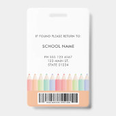 Farbiges Schulbarcode-Mitarbeiter-Fotoausweis-Abze Ausweis (Rückseite)