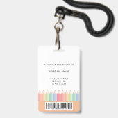 Farbiges Schulbarcode-Mitarbeiter-Fotoausweis-Abze Ausweis (Rückseite mit Lanyard)