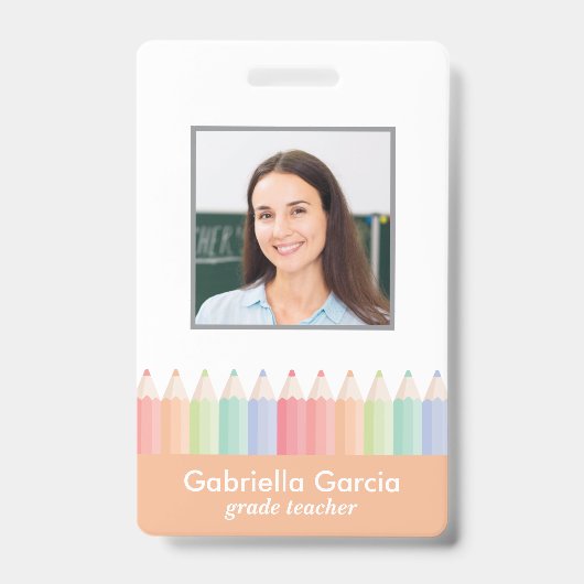 Farbiges Schulbarcode-Mitarbeiter-Fotoausweis-Abze Ausweis (Vorderseite)