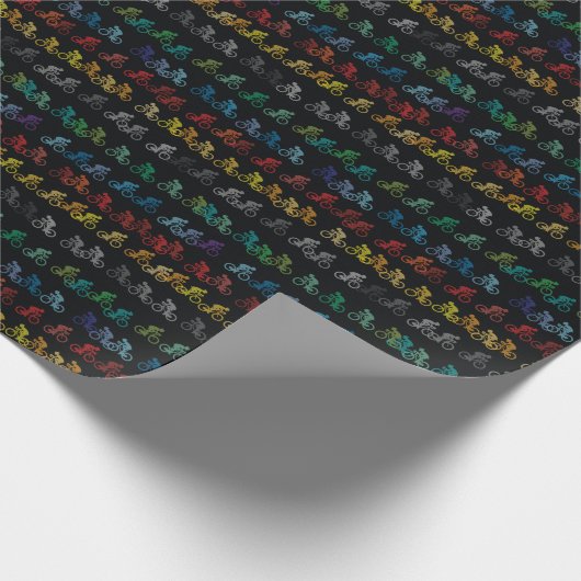 Farbiges schwarzes Fahrradpapier Geschenkpapier (Ecke)