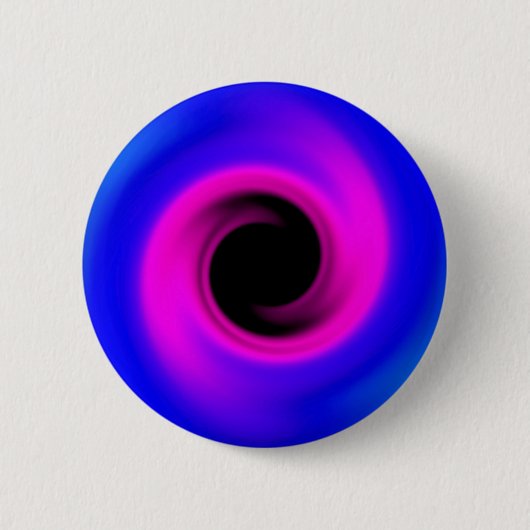 Farbiges schwarzes Loch mit wirbelnden Kanten Button (Vorderseite)