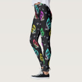 Farbiges Schwarzes Schmetterlingsmuster Leggings (Links)