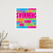 Farbiges Schwimmen Poster (Küche)
