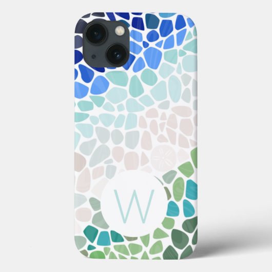 Farbiges Sea Glass Monogram iPhone / iPad Gehäuse Case-Mate iPhone Hülle (Rückseite)