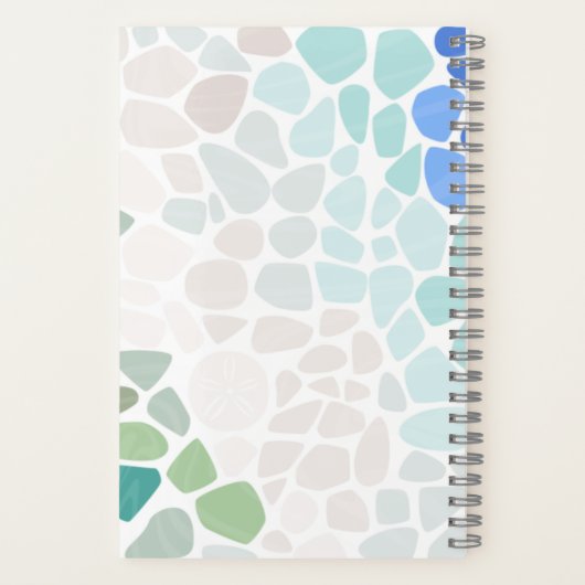 Farbiges Sea Glass Spiral Notebook Notizblock (Rückseite)