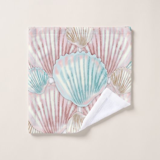 Farbiges Seashell-Cluster Badhandtuch Set (Waschlappen)