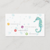 Farbiges Seepferd Abstrakte Illustration Kunst, Ku Visitenkarte (Rückseite)