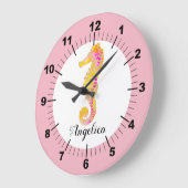 Farbiges Seepferd Großuhr Große Wanduhr (Winkel)