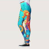 Farbiges Seepferd Pair Design Leggings (Links)