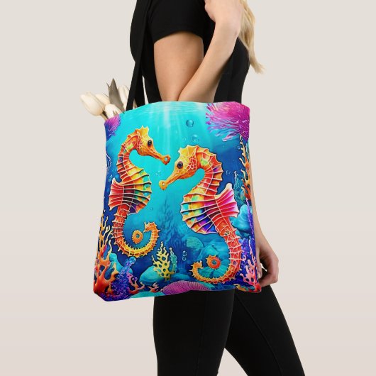 Farbiges Seepferd Pair Design Tasche (Von Nahem)