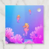 Farbiges Seepferd Party Geschenkanhänger (Rückseite)