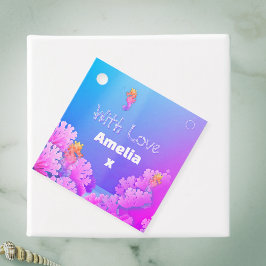 Farbiges Seepferd Party Geschenkanhänger