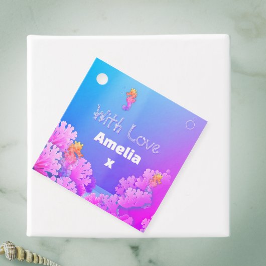 Farbiges Seepferd Party Geschenkanhänger