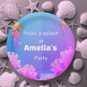 Farbiges Seepferd Party Pappteller