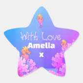 Farbiges Seepferd Party Stern-Aufkleber (Vorderseite)