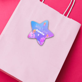 Farbiges Seepferd Party Stern-Aufkleber