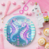 Farbiges Seepferd und Muscheln Papier Teller (Party)
