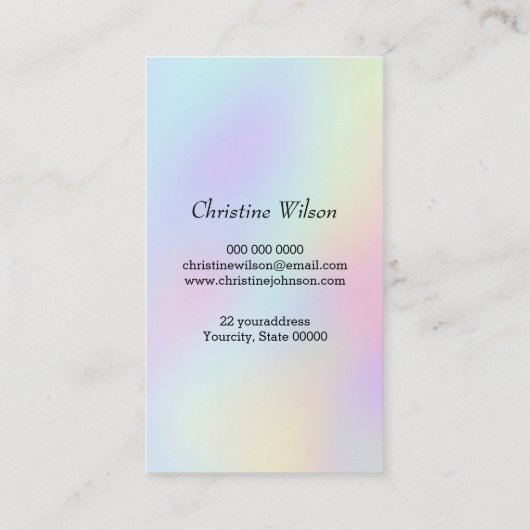 farbiges Seepferd Visitenkarte (Rückseite)